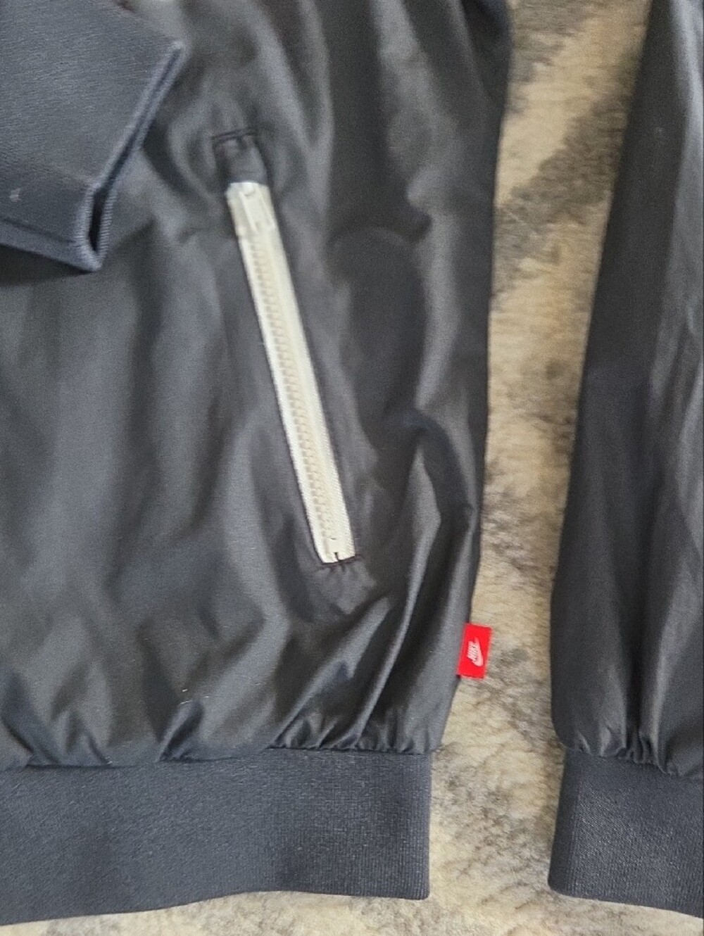 Nike Black Hooded Windbreaker with White Accents - Picture 4 of 5